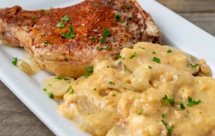 crock pot pork chops and dressing