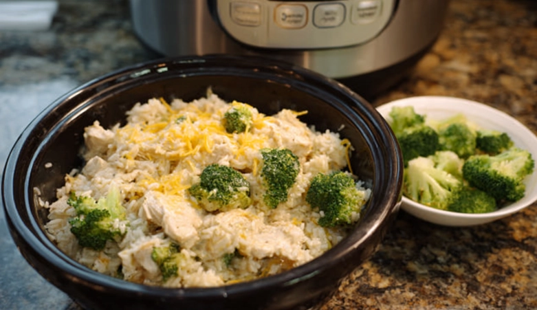 Slow cooker chicken rice and broccoli healthy