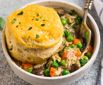 chicken pot pie with biscuits