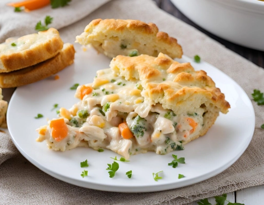 chicken pot pie with biscuits