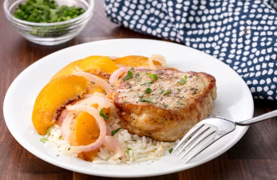Simple crock pot pork chops and rice