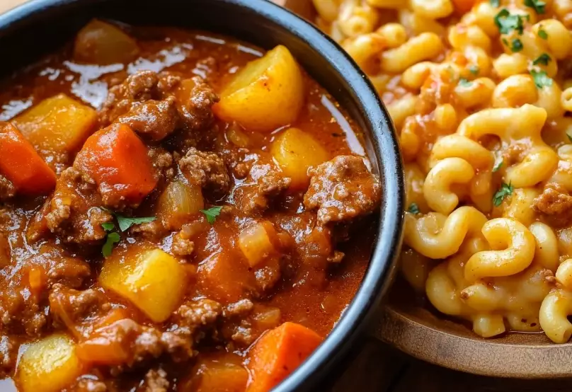 Hungarian goulash American chili mac