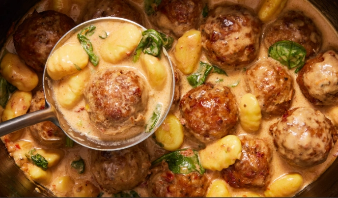 slow cooker meatballs with sauce