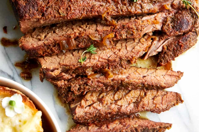 beef brisket with onion gravy