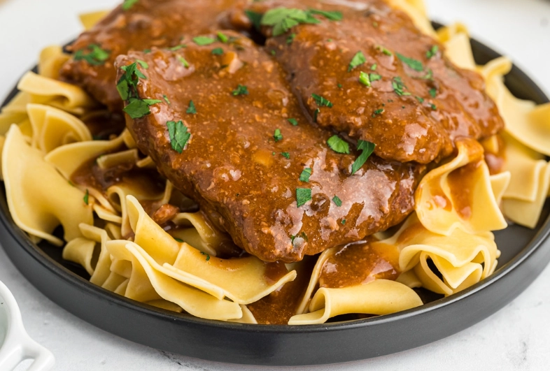 Slow cooker cube steak with onion soup mix