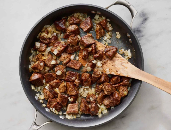How long do you need to cook beef tips?