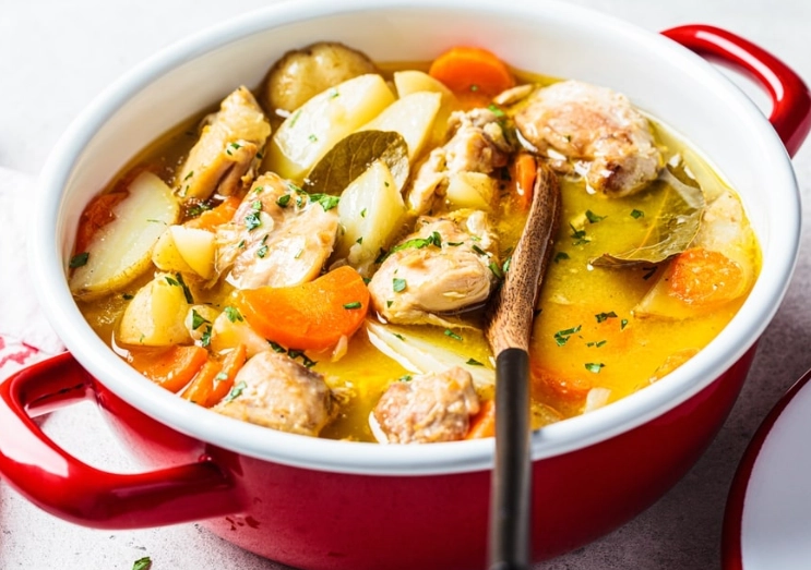 Simple chicken stew in crock pot