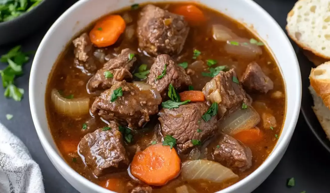 Slow cooker beef stew with onion soup mix