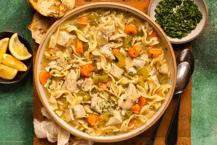 Crockpot chicken noodle soup with rotisserie chicken