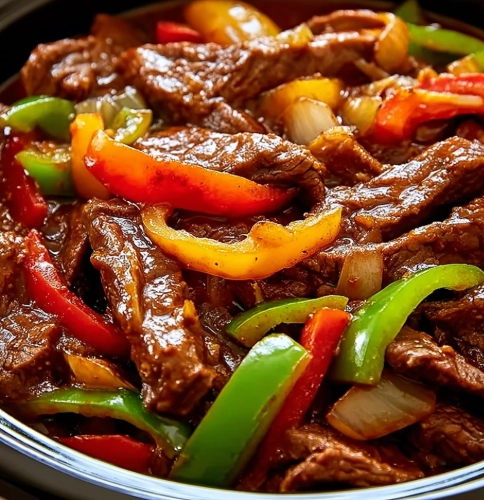 slow cooker pepper steak